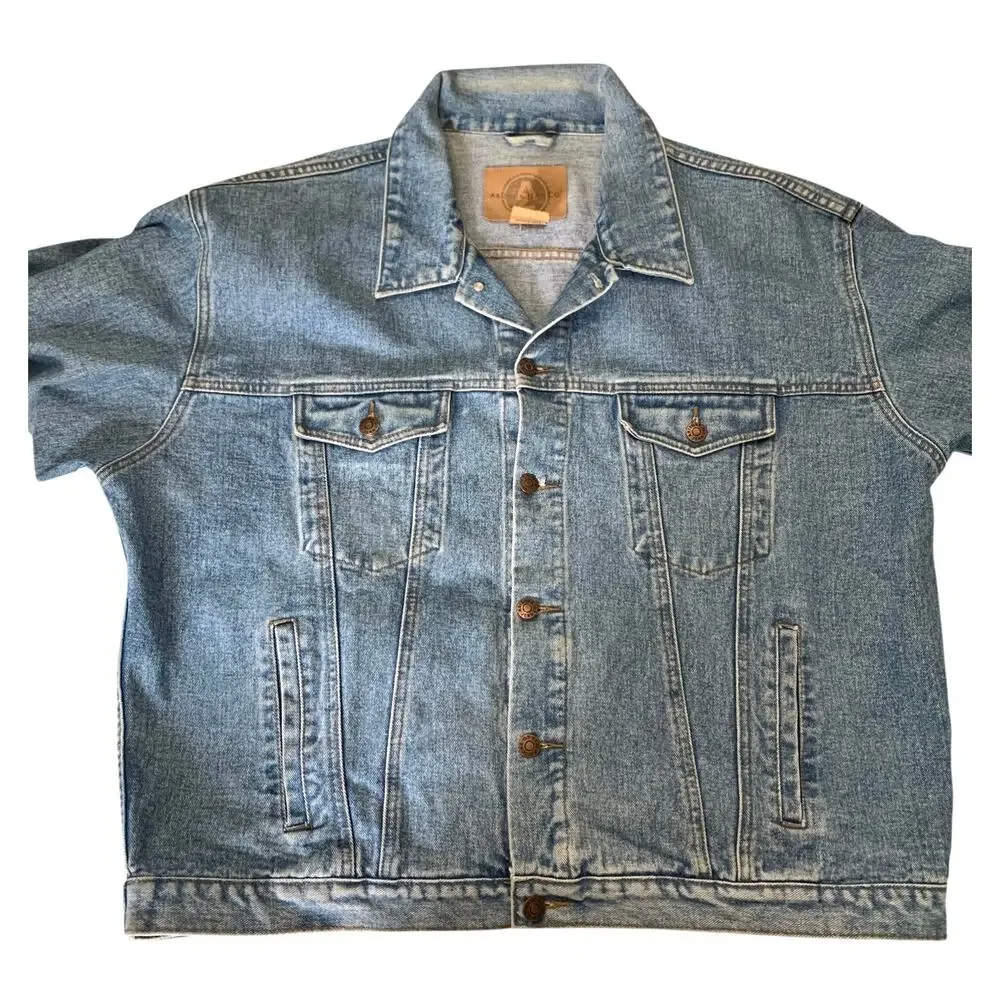 Vintage Arizona Jean Co Blue Jean Denim‎ Trucker Jacket Stonewash Mens Size XLg - Picture 5 of 10